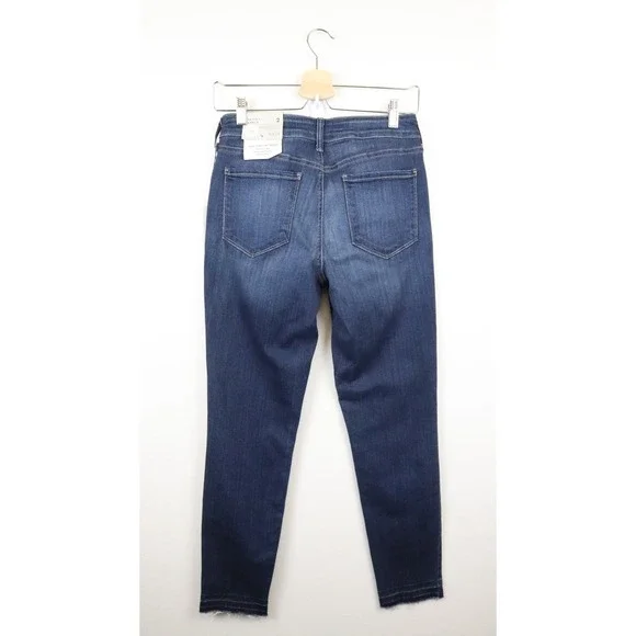 NWT NYDJ Ami Skinny Ankle Jeans 2 Dark Wash Blue Denim Released Hem Mid Rise - Picture 2 of 11